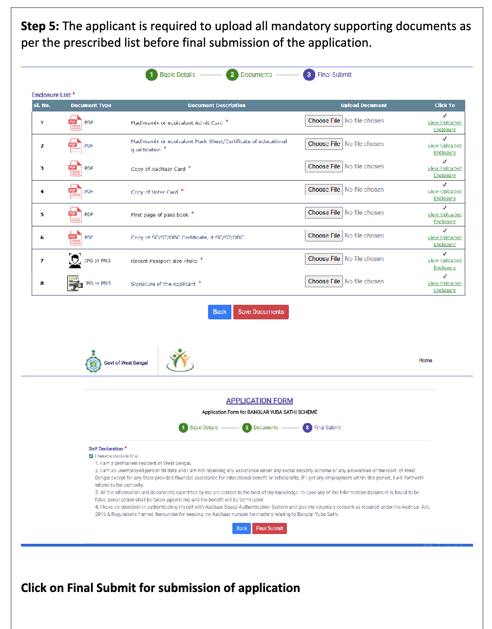Step 6 Document Upload
